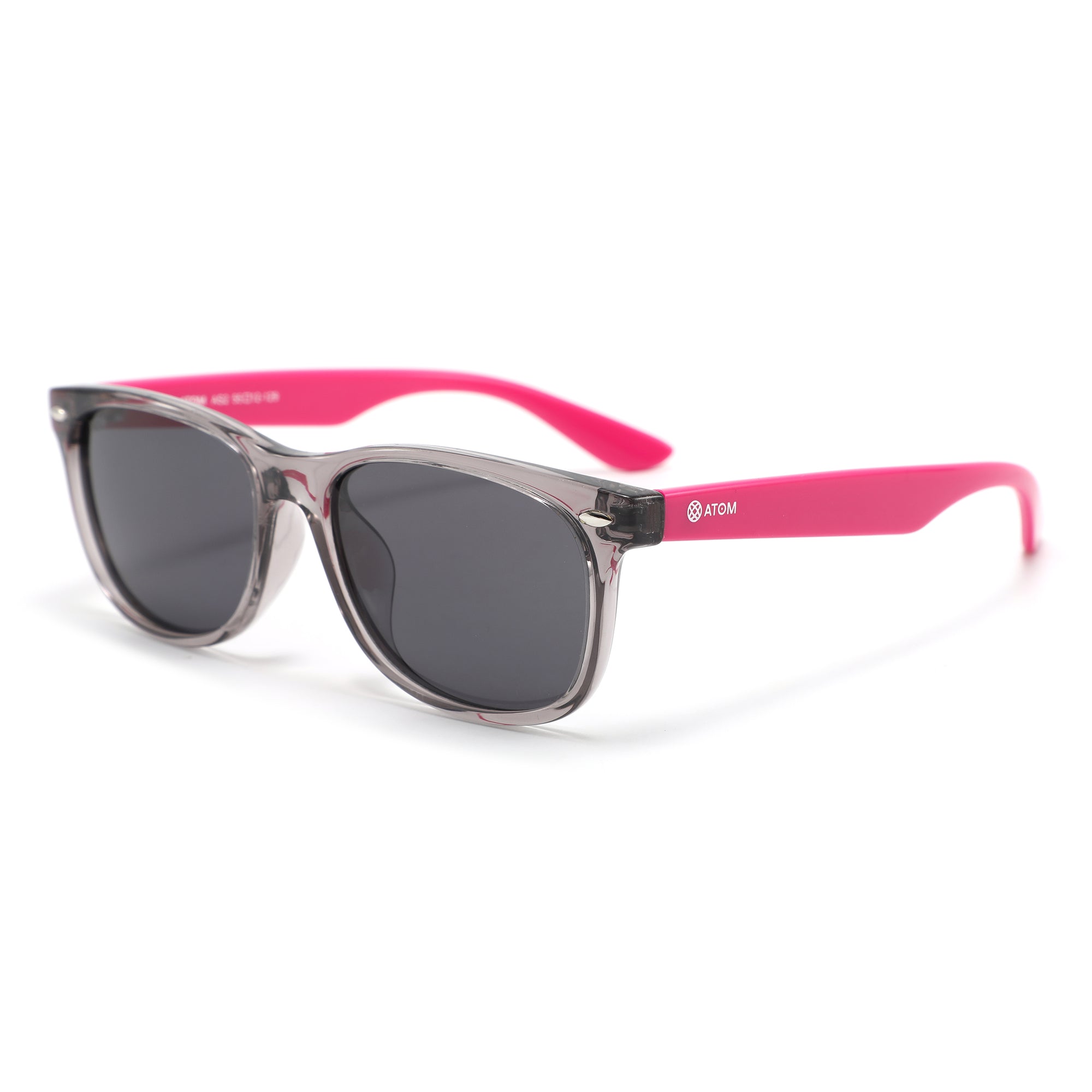 ATOM AS2-1 girls sunglasses with pink and grey frame and black lenses
